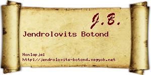 Jendrolovits Botond névjegykártya